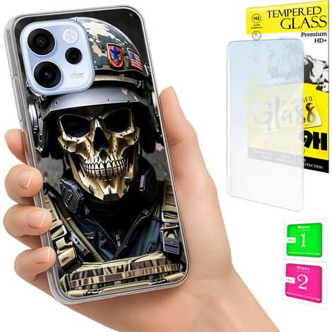 Funda para Oppo Reno 15F / 15F FS con cubierta para foto, tapa trasera y cristal 9H. (1/5)