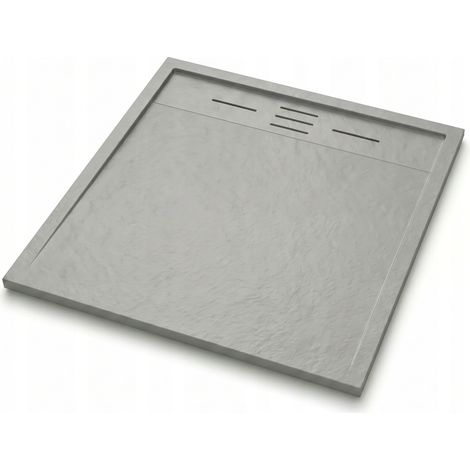 Plato de ducha - 80x80cm - Gris - Cuadrado - SMC - Con sifón (1/5)