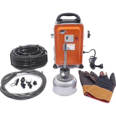 Machine de nettoyage de tuyaux, puissance de 750W, diamètre maximum du tuyau 150mm, diamètre minimum du tuyau 20mm, tension 230-240V, longueur maximale de l'excavateur 20m (1/5)