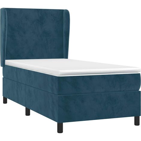 Sommier à lattes de lit avec matelas Bleu foncé 90x190 cm vidaXL (1/5)