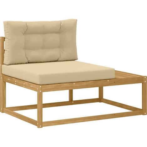 Outdoor End Sofa with Cushion White 115 x 83 x 73 cm Polyester vidaXL