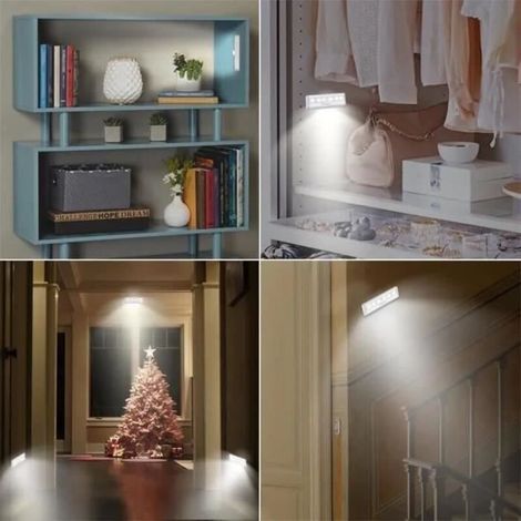 (Blanc)3 pcs Détecteurs de Mouvement Lampe, Veilleuse Automatique,Lampe de Placard,Lampe Escalier, Lampe d\'armoire, Lampe Nocture (1/3)