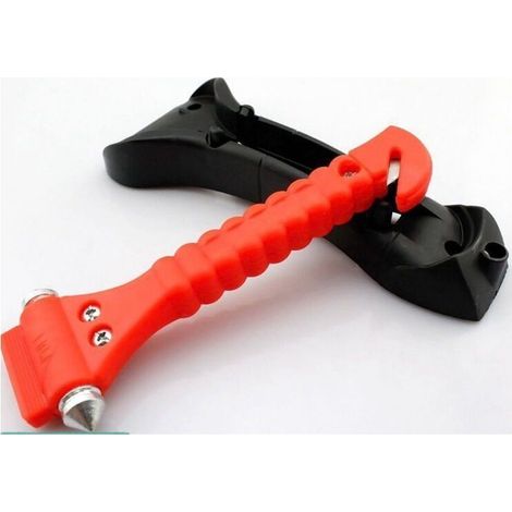 2Pcs Marteaux de Secours avec Brise-Vitre et Coupe-Ceinture pour Voiture-Grand Voiture deux-en-un marteau de sauvetage marteau d'évacuation incendie marteau brise-vitre de voiture MNS (1/4)