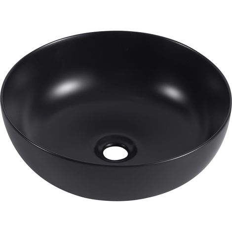 Bacinella d'appoggio lavabo diametro 41cm Nero Opaco