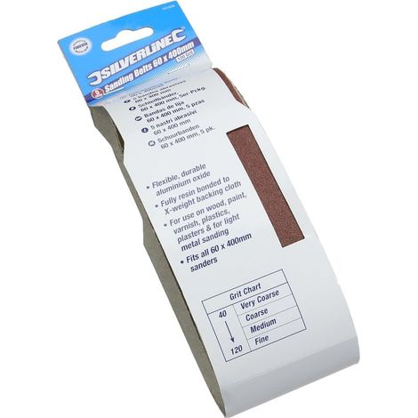 - Schleifband - Korund - Körnung 120 - Für Holz, Metall, Gips - Flexibel - 60 x 400 mm