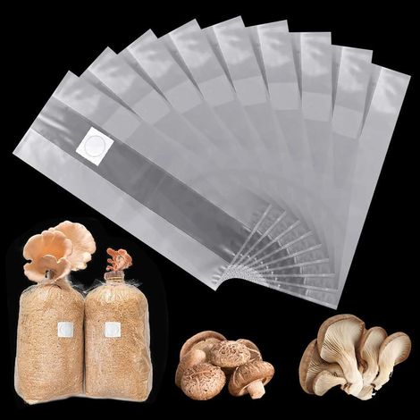 Sacs de Culture de Champignons, 20 Pièces Sacs de Culture Mushroom Spawn Microporeux et Respirant Grande Sac de Culture pour Champignons pour Champignons, Grains 32x50 cm (1/5)
