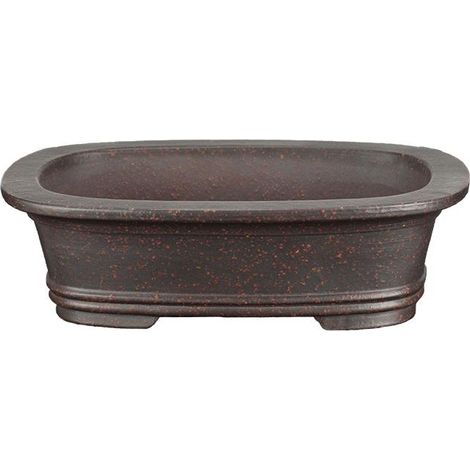 Vaso per bonsai ovale in gres 19x12x5 cm - B116b