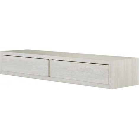 Tiroirs suspendus de salon étagère murale design moderne Domino Maxi - Shabby Blanc (1/5)