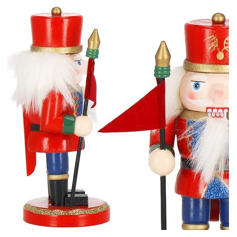 Cascanueces de 15cm Adorno Navideño Figurita de Madera Multicolor