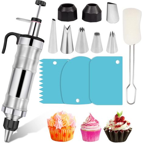 Taartdecoratie Set, Met 6 Russische Nozzels en Cream Scraper, Voor Cupcakes
