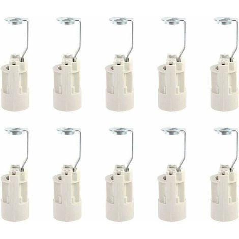 Verstellbare E14-Fassung aus isolierendem Kunststoff – flammhemmend – 10 Stück – Kompatibel mit LED- und Energiesparlampen – 250 V, 4 A