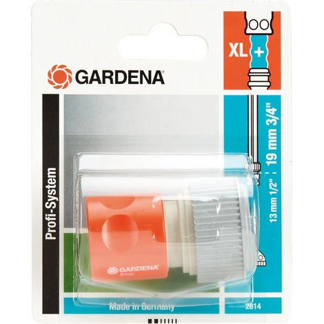 GARDENA 02814-20 Plastica Raccordo rapido per tubi Raccordo a innesto, 19 mm (3/4) Ø Acquastop (1/5)