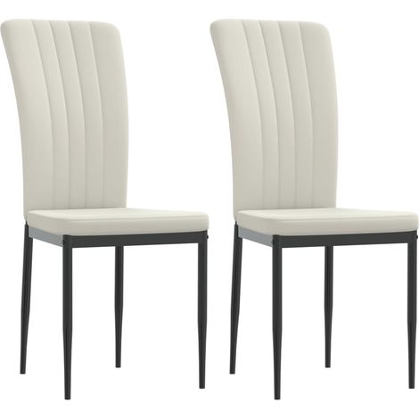 Sillas de comedor 2 unidades terciopelo crema vidaXL (1/5)