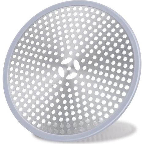 1 filtre de cheveux pour bonde de douche, acier inoxydable 304 et silicone, grille anti-cheveux ronde, compatible avec drains standards salle de bain cuisine (1/5)
