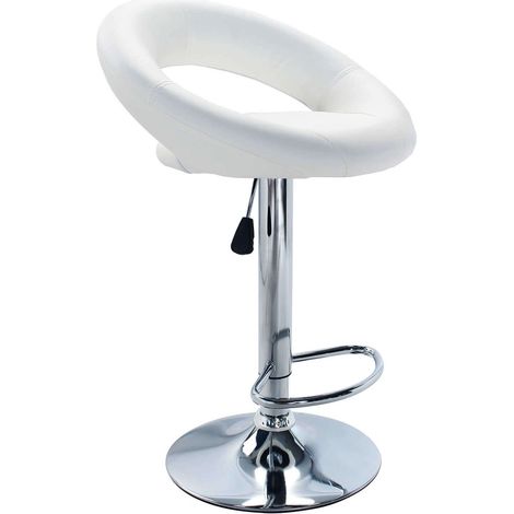 Girevole Innenhocker mit Sitzung in Eco -Leather Turin - White
