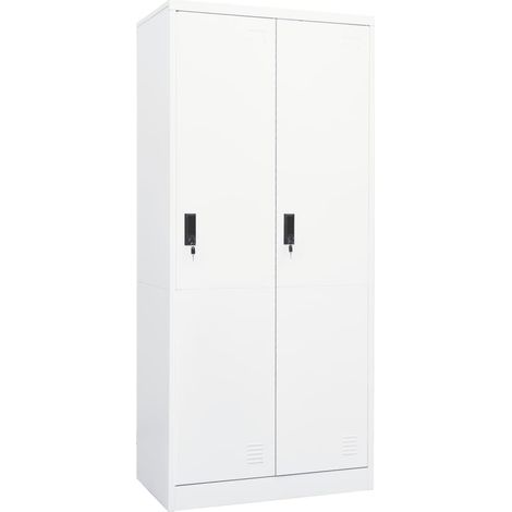 Garde-robe Blanc 80x50x180 cm Acier vidaXL (1/5)