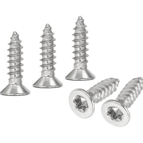 100 Pack Vis Torx M3 x 12mm Tête Plate Vis À Bois Ton Argenté (1/5)