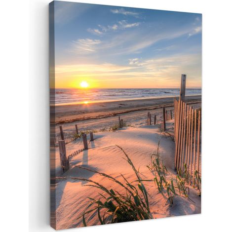 Canvas Print Beach - Sea - Dune - Sunset - Landscape 60x80 cm