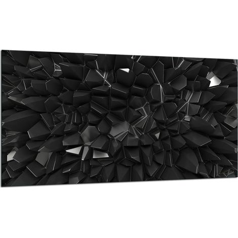 PLAQUE DE PROTECTION EN VERRE POUR CUISINIÈRE 90x52 NOIRE (1/5)