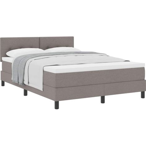 Maison Exclusive - Boxspringbett mit Kopfteil Taupe 140 x 190 cm