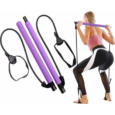 Barre de Pilates portable et réglable - violette (1/5)
