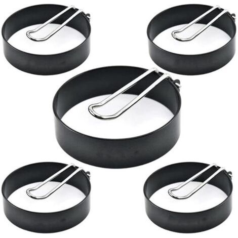 Cercles à œufs antiadhésifs pour poêles, omelettes, petit-déjeuner, 5 pièces (1/5)