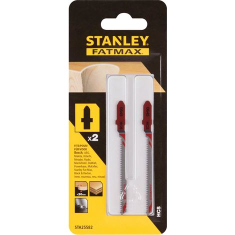 Hojas HCS para sierra de calar para madera x2 50mm Stanley STA25582-XJ