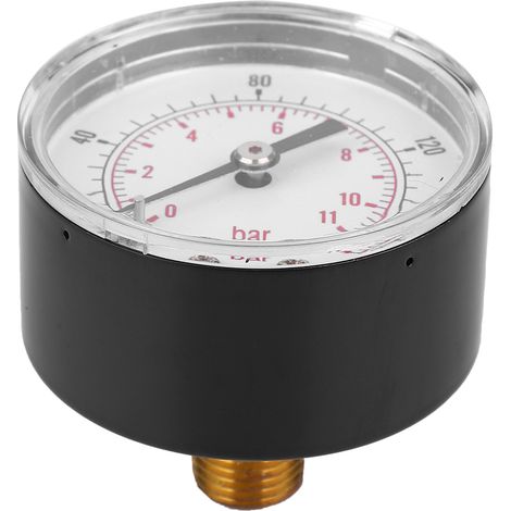 Manometer 50mm Zifferblatt 1/4 BSPT Rückseitiger Anschluss für Luft Wasser Öl Gas (0-160PSI 0-11Bar) (1/5)