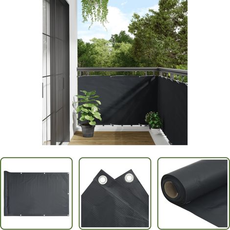 vidaXL Protection UV - Écran de balcon Anthracite 90x500 cm Tissu Oxford (1/5)