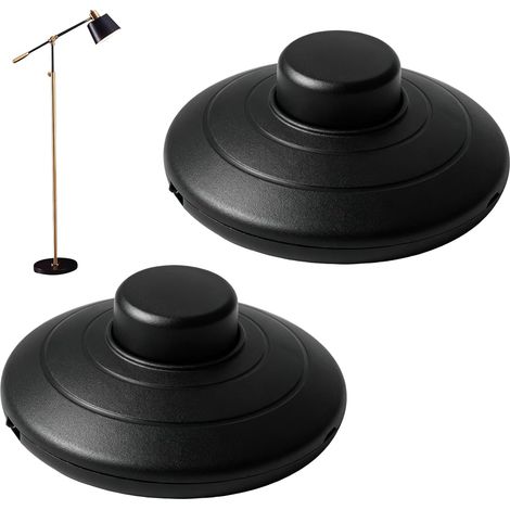 2pcs Foot Switch, Black Lamp Pedal Switch for 2/3 Wire Lamp, Self-Locking Push Button, Intermediate Switch for Floor Lamps, Table Lamps, Small Electrical Appliances (1/5)
