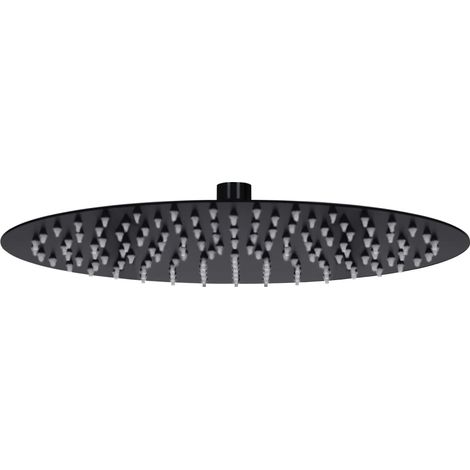 FIMEI Pomme de douche pluie Acier inoxydable 30 cm Ronde Noir (1/5)