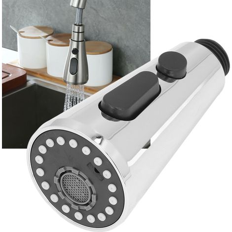 Tête de pulvérisation pour robinet G1/2 en acier inoxydable brossé nickel, 3 modes, résistante à la rouille pour évier de cuisine. (1/5)