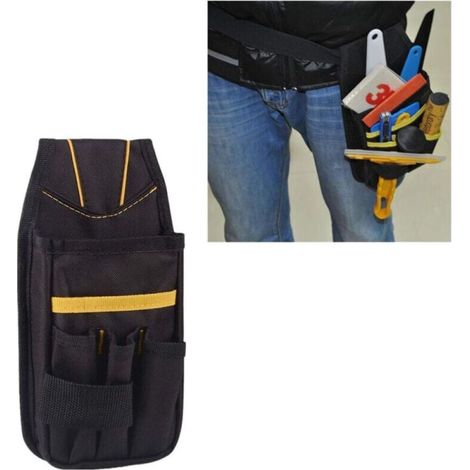 Sac à outils, trousse à outils compacte avec ceinture en nylon réglable, conception étanche, adaptée aux techniciens, aux ouvriers du bâtiment et aux ingénieurs de maintenance. (1/4)