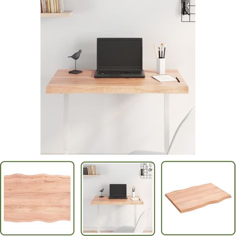 Plateau de Table, de Bureau, Table à Manger bois chêne massif traité bordure assortie vidaXL (1/5)