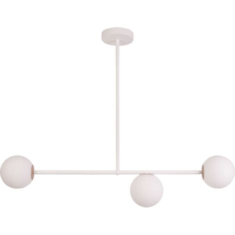 Plafonnier blanc minimaliste 3 globes verre Gama Sigma (1/2)