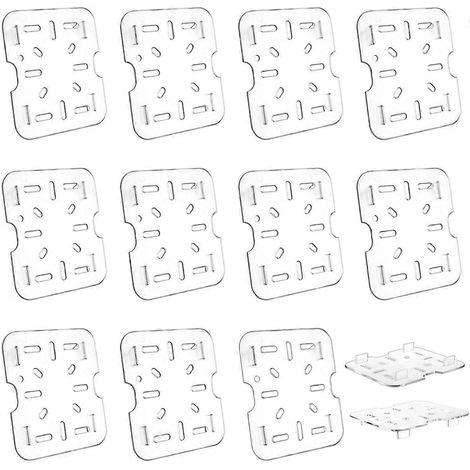 Lot de 12 étagères d'égouttage en plastique transparent pour bac alimentaire de taille 1/6. (1/5)