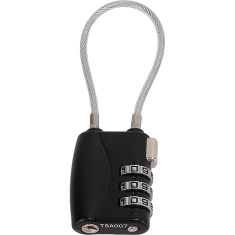 Cadenas à câble, antivol à combinaison à 3 chiffres, pour bagages, valises et armoires. (1/5)