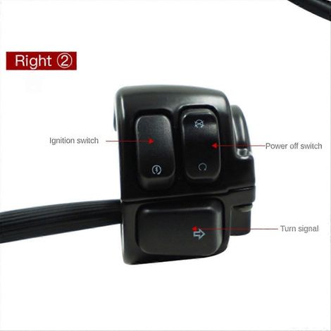 Para interruptor de control de intermitentes de manillar XL883, 1 pulgada, negro (1/5)