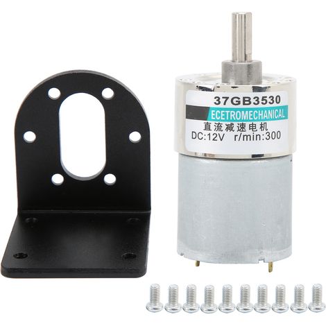 Moteur à courant continu 12V XD37GB3530 avec support, micro à couple élevé, basse vitesse 300 tr/min, aimant permanent, pour bricolage et robotique. (1/5)