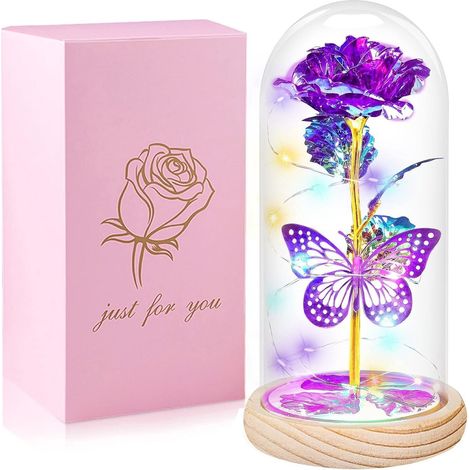 Paarse Vlinder Cadeau voor Vrouwen - Geschenk voor Kerstmis en Verjaardag - Voor Moeder, Oma, Zus of Vrouw - Feestelijk en Uniek - 1 Stuk (1/5)