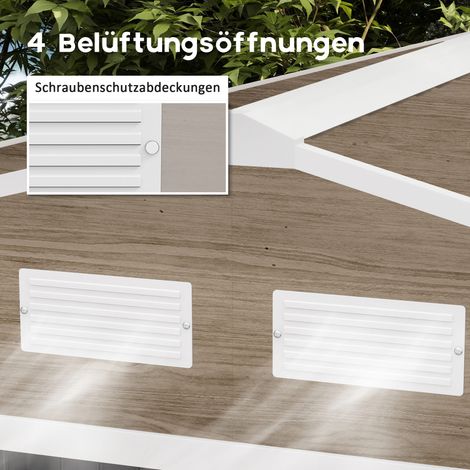 Abri de jardin 4,9 m², cabanon à toit plat, porte coulissante, fondation, 277 x 195 x 192 cm, remise en acier galvanisé, résistant aux intempéries, pour extérieur, marron clair (1/5)