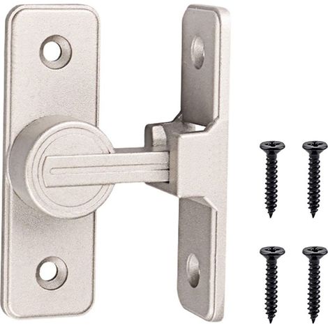 Verrou Serrure De Fermeture Porte Interieure Coulissante De Lumineux 90° Loquet De Crochet A Porte Bascule Boulon De Verrouillage De Boucle Moraillon Antivol Verrous De Porte Lu (1/4)