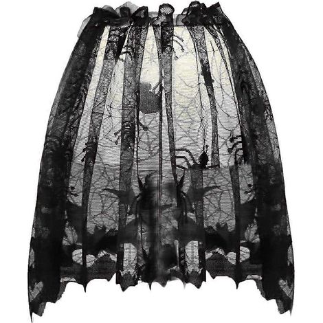 Schwarzer gestrickter Spitzenvorhang für Fledermauslampe, Halloween-Dekoration für Zuhause (1/4)