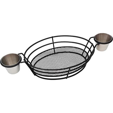 Cesta de servir con cuencos - Recipiente para aperitivos - Para servir patatas fritas - Reutilizable y sostenible - 37x165x75 cm - Multicolor (1/5)