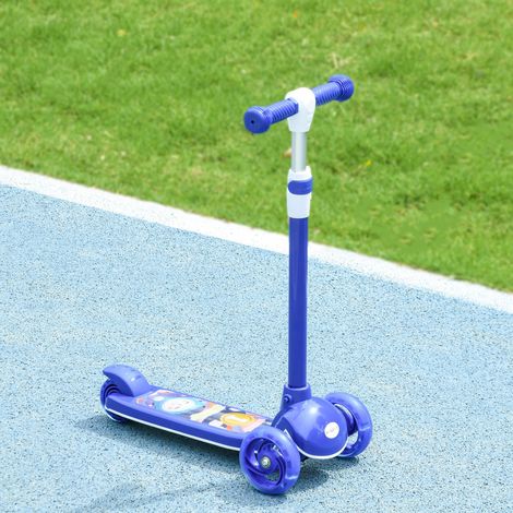 Trottinette enfant avec 3 roues lumineuses LED, guidon réglable en hauteur et frein arrière, pour les enfants de 2 à 6 ans, bleue (1/5)