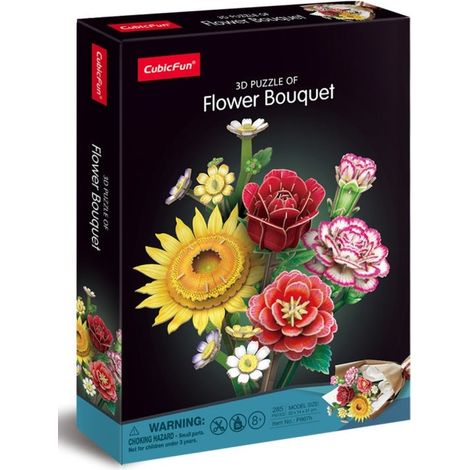 Rompecabezas 3D Gran ramo de flores variadas Rosas Cubic Fun 285 piezas P867H (1/4)