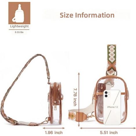 sac transparent pvc voyage arente en PVC pour femme, sac à dos bandoulière transparent organisateur (1/5)