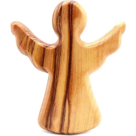 Décoration de prière de baptême en bois d'olivier, ange, artisanat en bois, à partager (1/5)