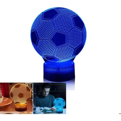Veilleuse de Football pour Enfants Lampe de Chevet LED 3D Lampe Acrylique Illusion 3D Pépinière LED Lumière, décoration de Chambre (1/5)