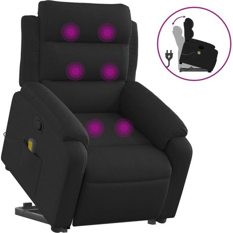 Maison Exclusive - Massagesessel mit Aufstehhilfe Schwarz Stoff (1/5)